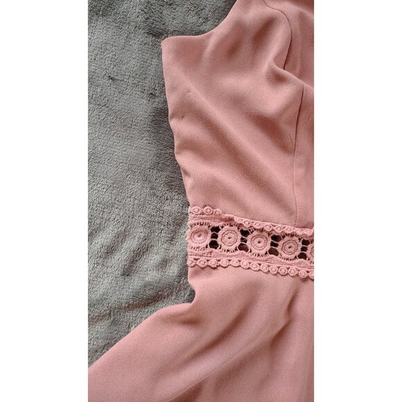 Sweet Rain Pink Sleeveless Fit & Flare Dress Lace Waist, Back Zipper - Womens Sm - Picture 2 of 8